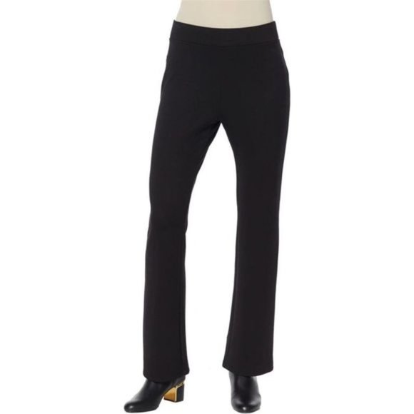 NWT IMAN Global Chic 360 Slim Ponte Boot-Cut Pants BLACK Plus Size New - Picture 4 of 4